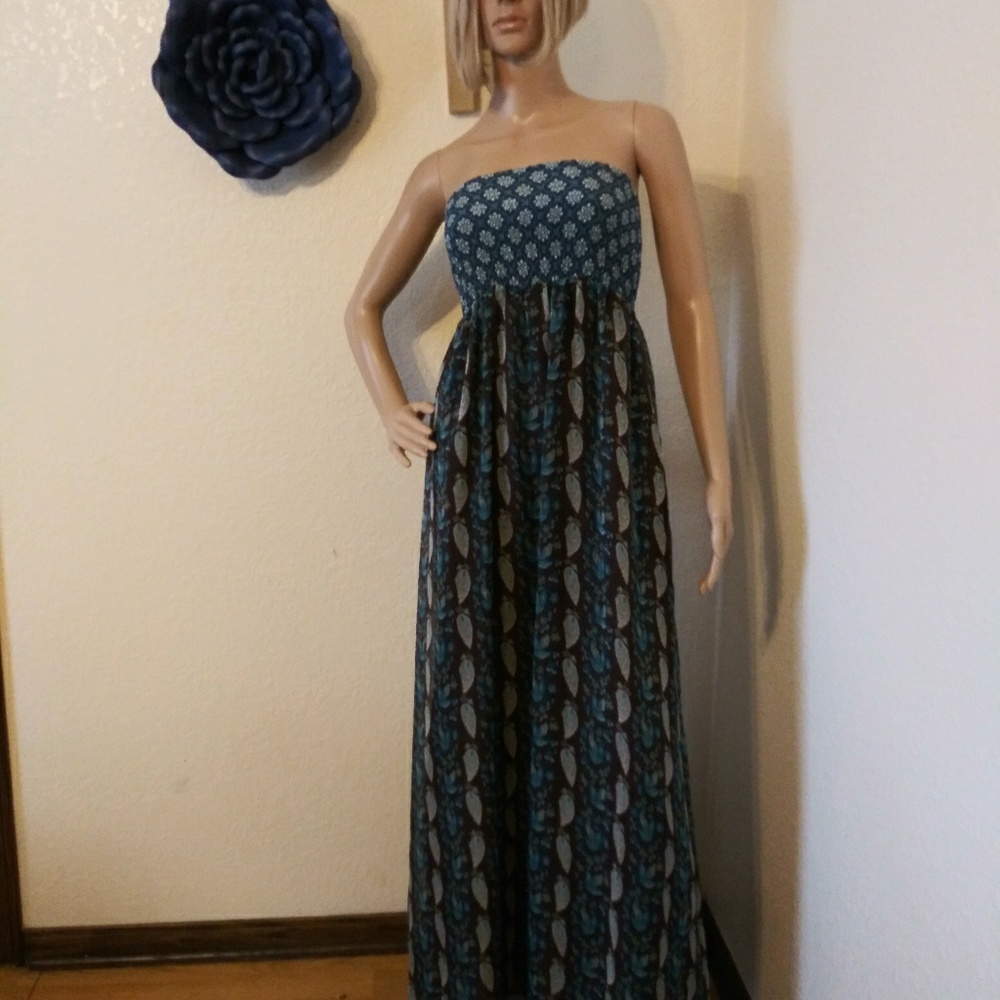 Miss Me strapless boho maxi dress